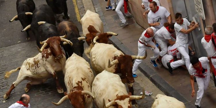 اسپین میں بیلوں کے ساتھ دوڑنے کا مقابلہ،  ایک شخص کی موت