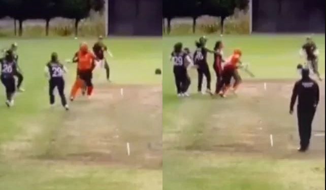 آؤٹ ہونے کا خوف،خاتون کرکٹر نے فیلڈر زکو کیچ پکڑنے نہ دیا