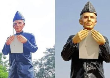 اور اب بانی پاکستان کے مجسمے سے عینک چوری