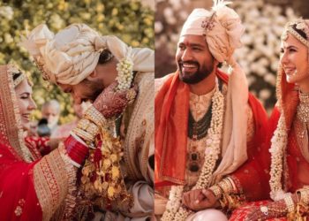 کترینا کیف کے لہنگے میں 22 قیراط سونے کی کشیدہ کاری