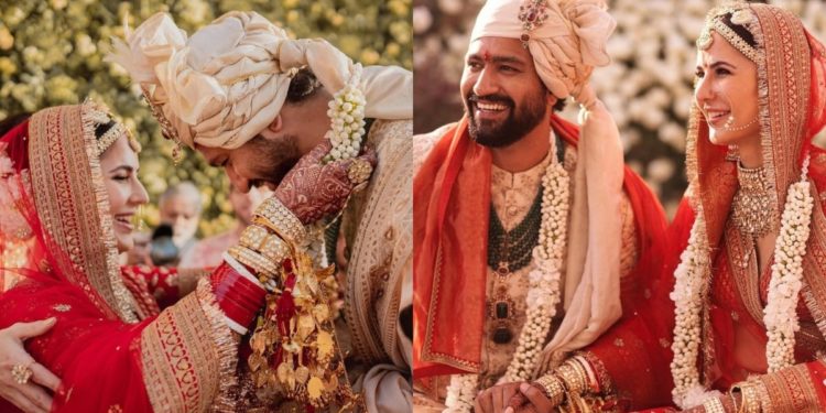 کترینا کیف کے لہنگے میں 22 قیراط سونے کی کشیدہ کاری