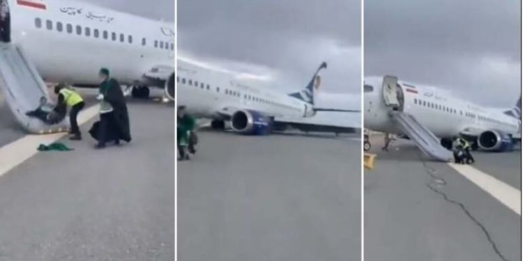 ایرانی طیارے کی مرکزی سڑک پر ہنگامی لینڈنگ