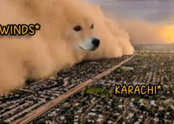 کراچی میں تیز گرد آلود ہوائیں اور سوشل میڈیا پر دلچسپ تبصرے