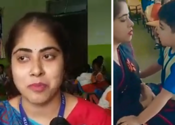 ٹیچر اور کم سن بچے کی وائرل ویڈیو