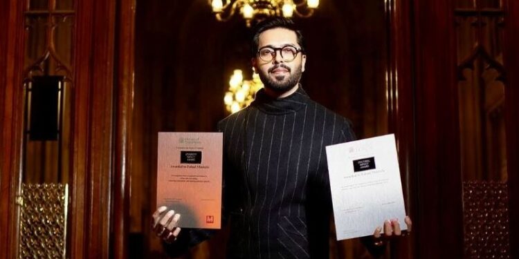 فہد مصطفیٰ کے لیے برطانوی پارلیمنٹ کی طرف سے 2 ایوارڈز