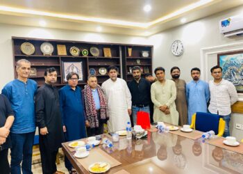 ہیوسٹن کراچی سسٹر سٹی ایسوسی ایشن کے صدر سعید شیخ کی کراچی پریس کلب آمد