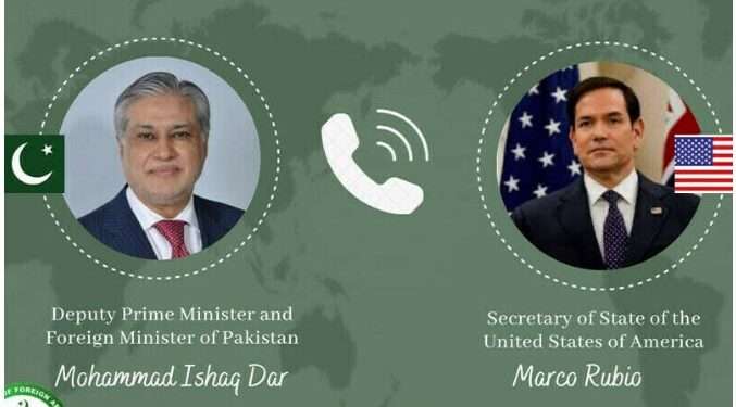 اسحاق ڈار اور امریکی وزیر خارجہ مارکو روبیو کا رابطہ